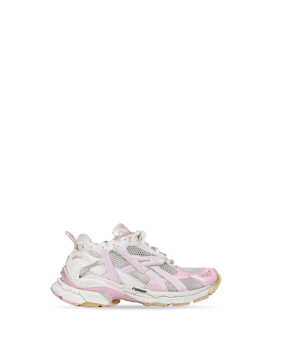 Runner Sneakers - White & Pink & Beige