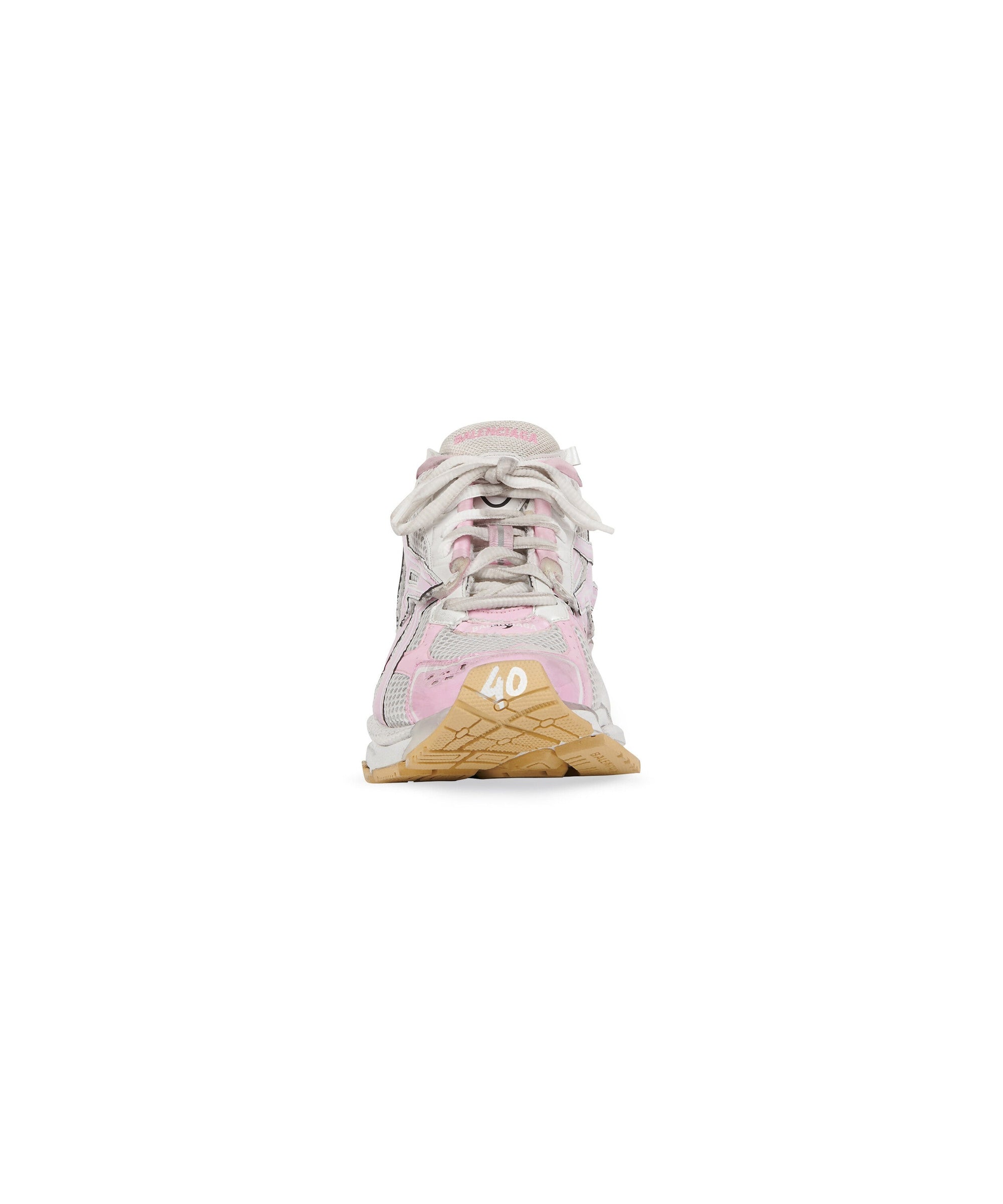 Runner Sneakers - White & Pink & Beige