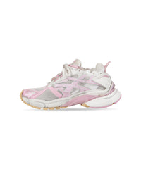 Runner Sneakers - White & Pink & Beige
