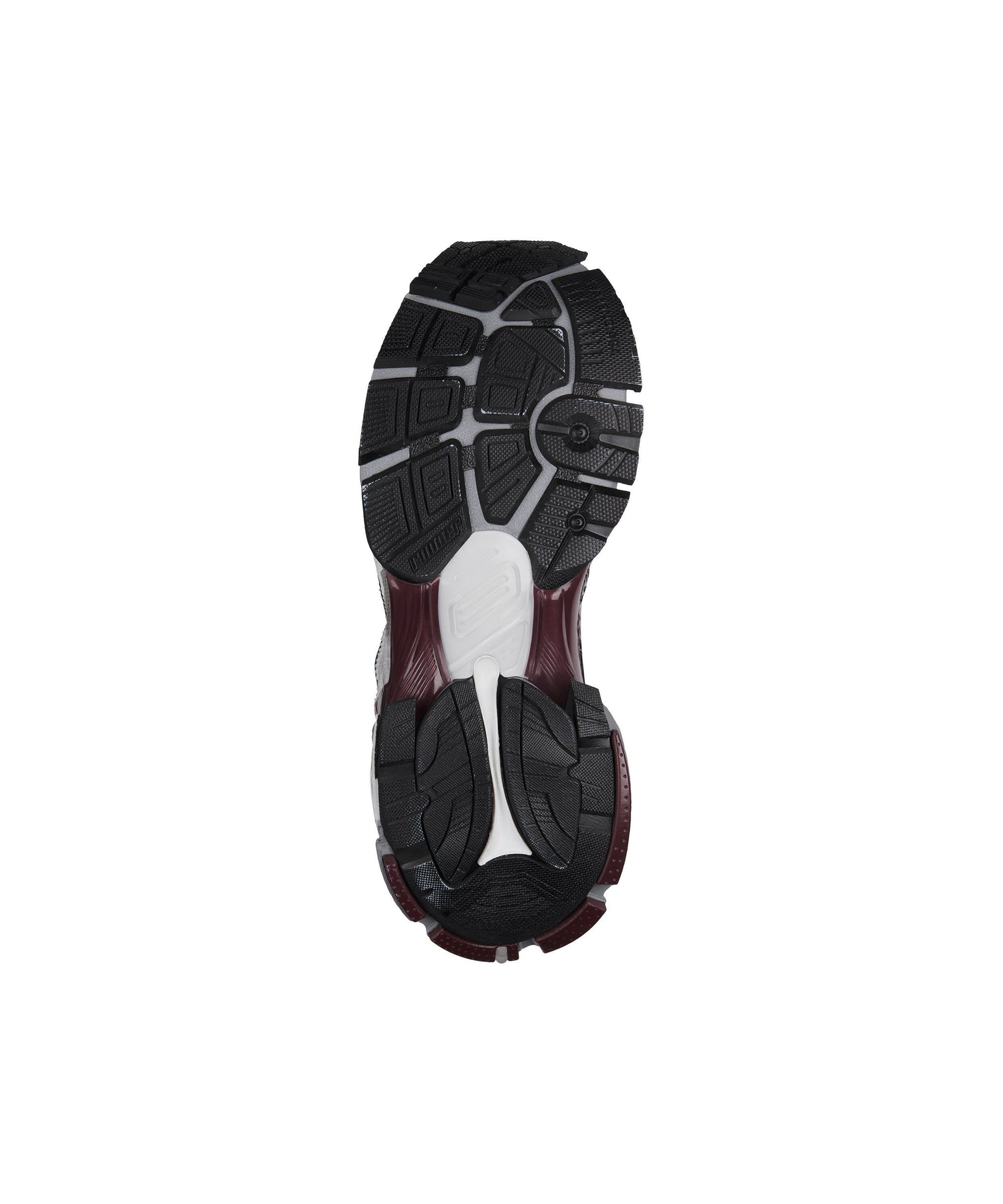 Runner Sneakers - White & Burgundy & Grey