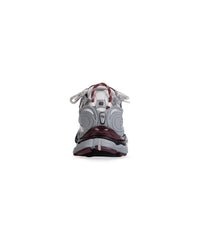 Runner Sneakers - White & Burgundy & Grey