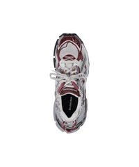 Runner Sneakers - White & Burgundy & Grey