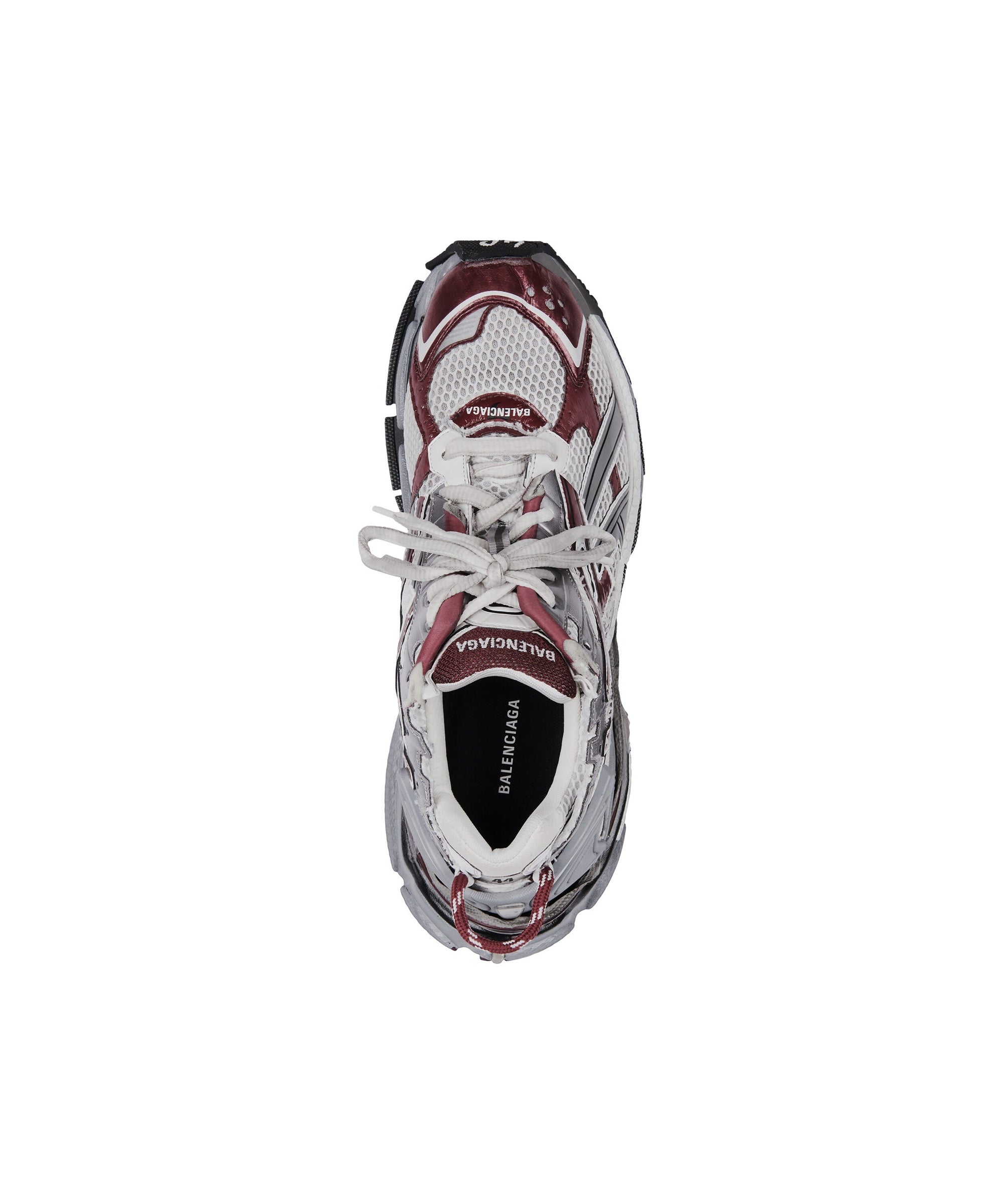 Runner Sneakers - White & Burgundy & Grey