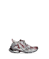 Runner Sneakers - White & Burgundy & Grey