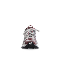 Runner Sneakers - White & Burgundy & Grey