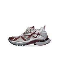 Runner Sneakers - White & Burgundy & Grey