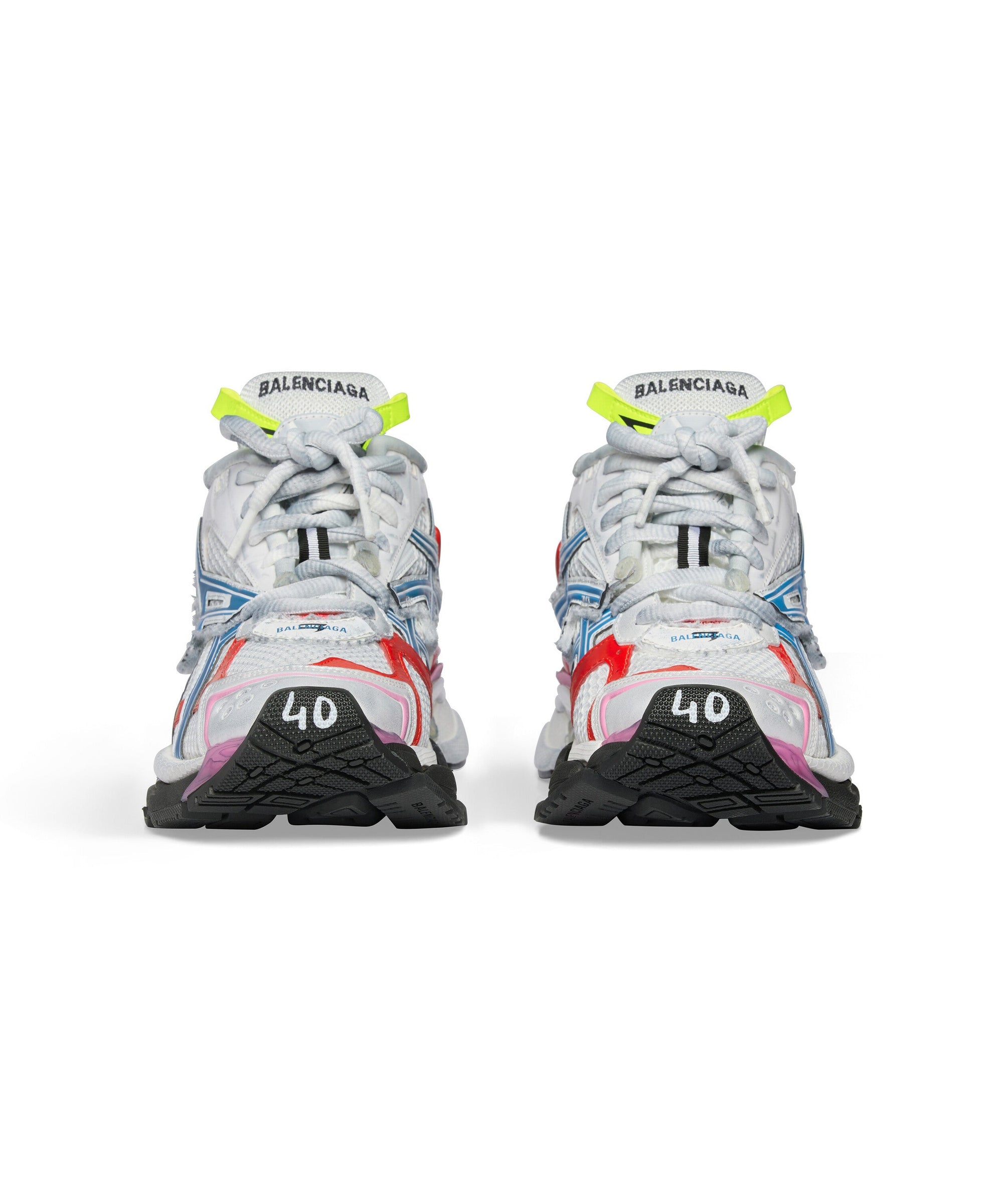 Runner Sneakers - White & Red & Blue & Pink