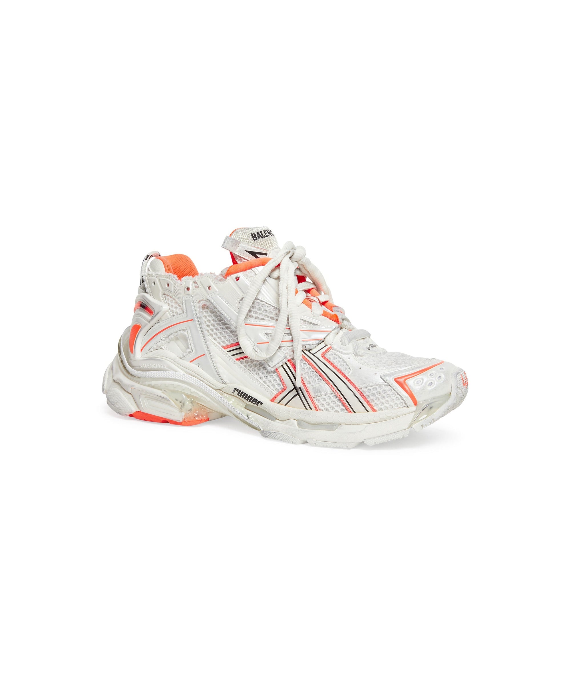 Runner Sneakers - Neon Orange & Eggsh