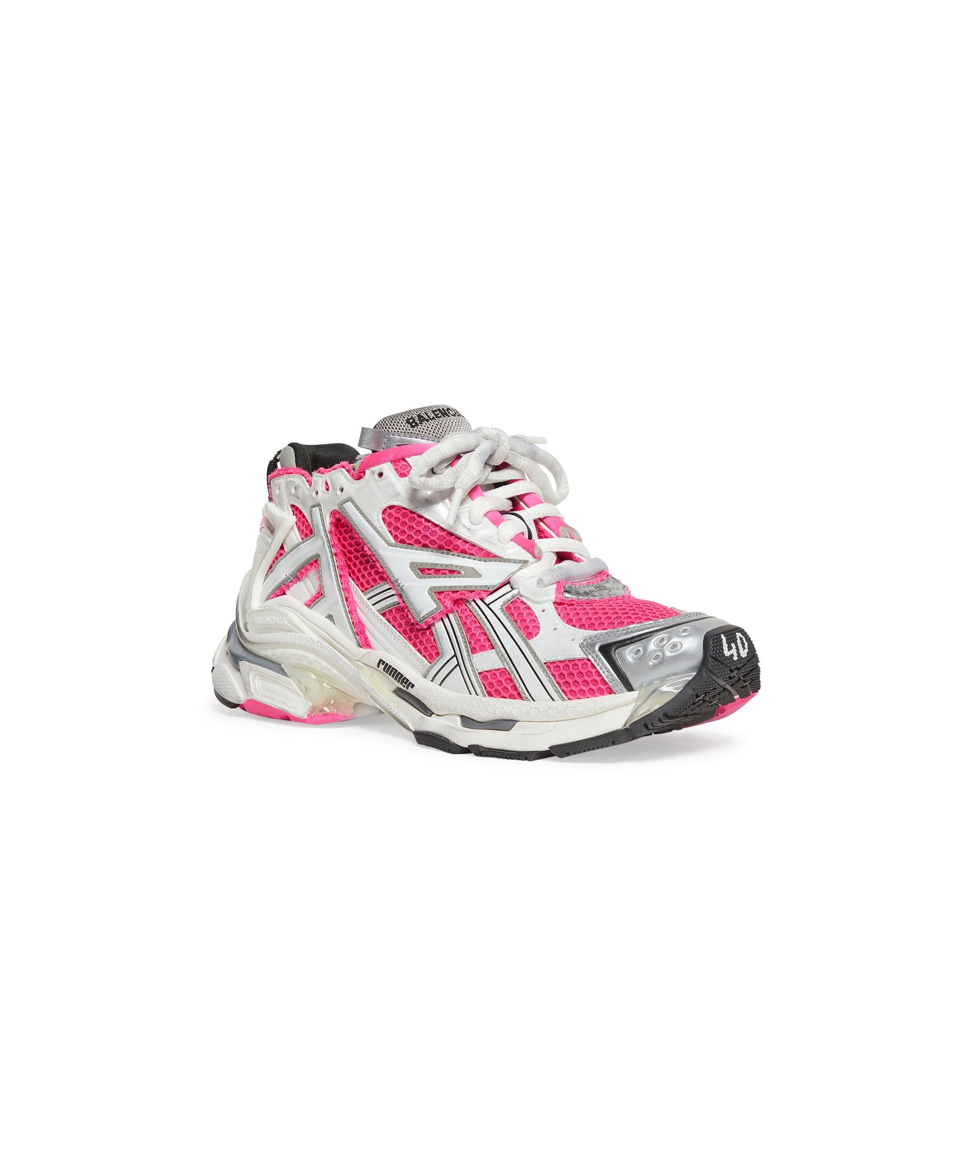 Runner Sneakers - Fluo Pink & Grey & Black