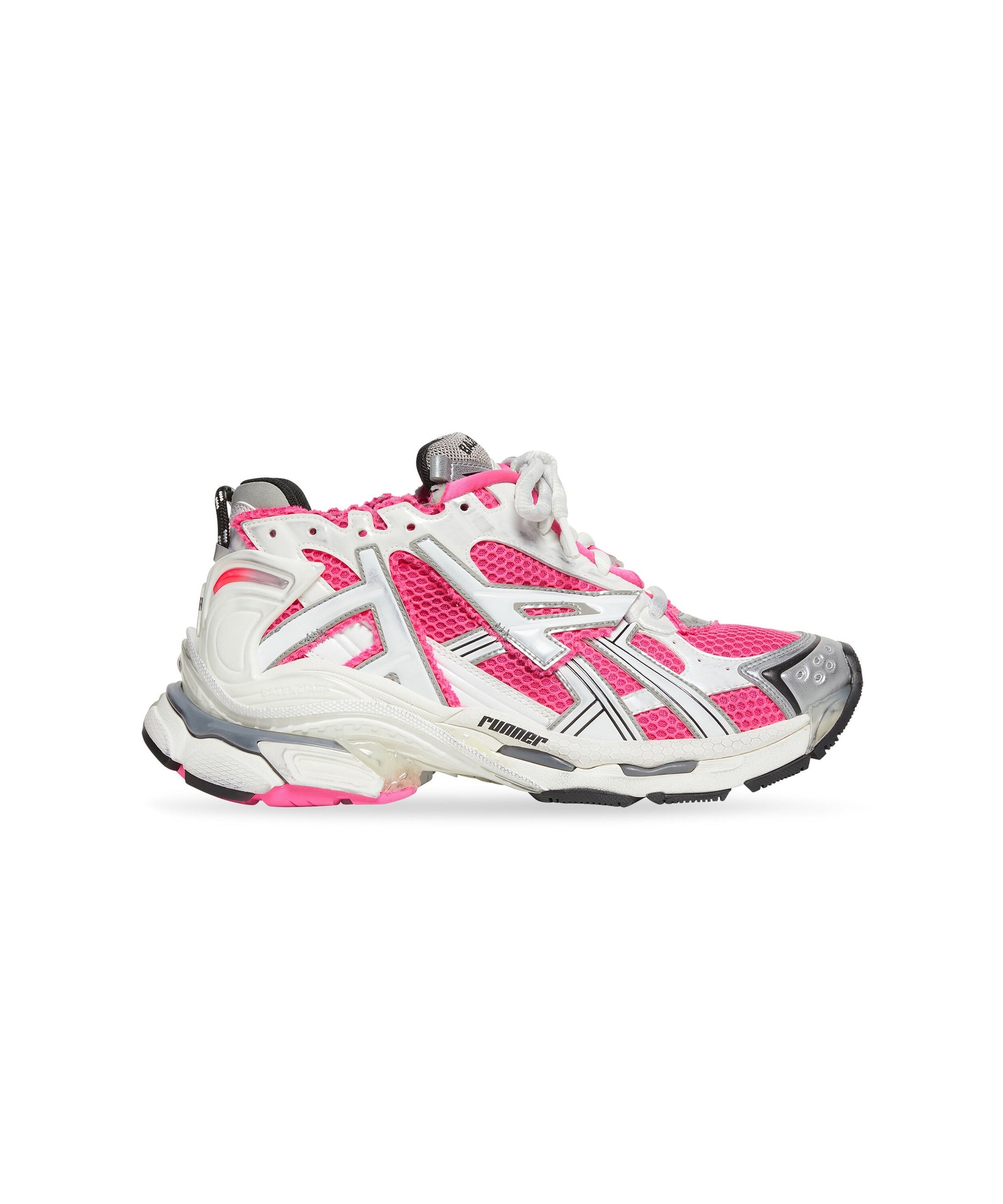 Runner Sneakers - Fluo Pink & Grey & Black