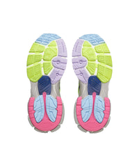 Runner Sneakers - Grey & Purple & Neon Yellow