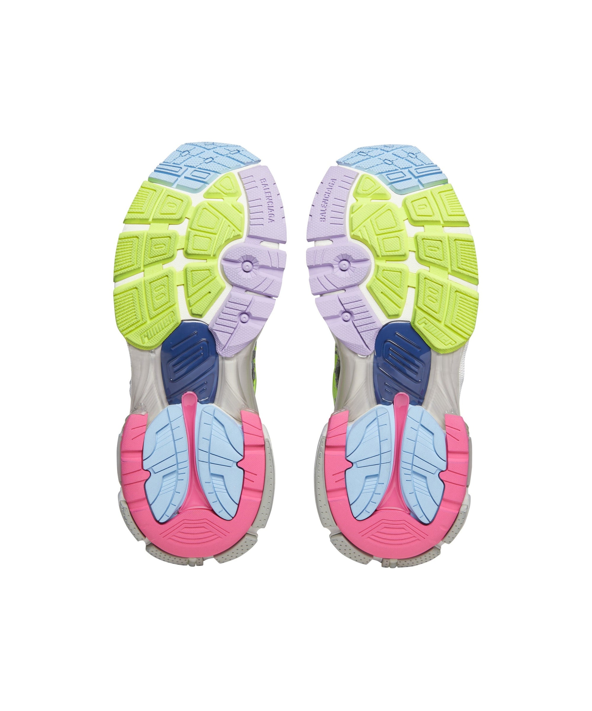 Runner Sneakers - Grey & Purple & Neon Yellow