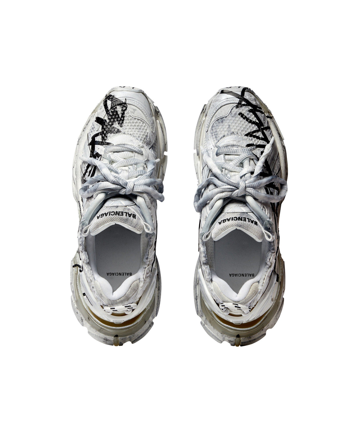 Runner Graffiti Sneakers - White & Black