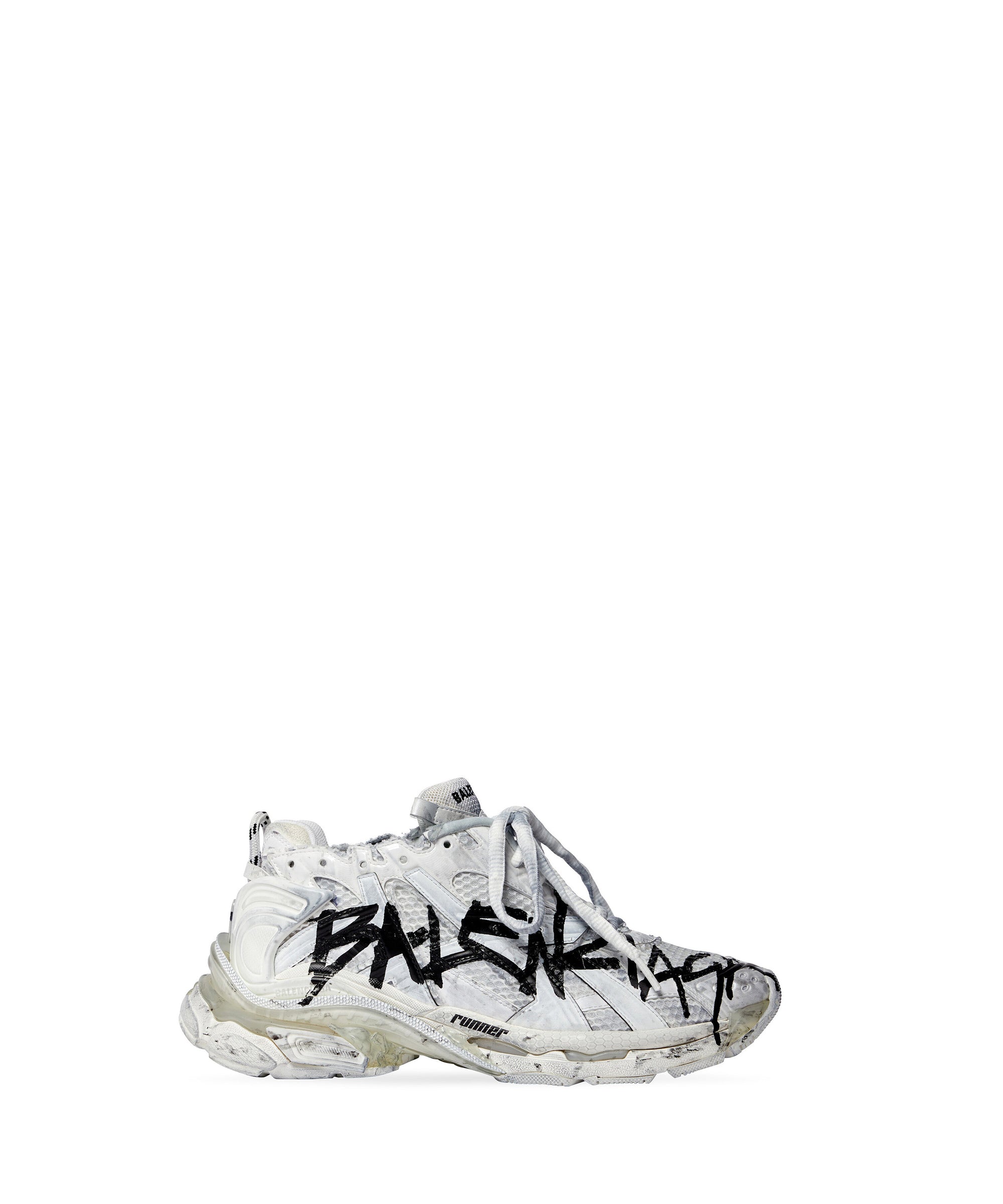 Runner Graffiti Sneakers - White & Black