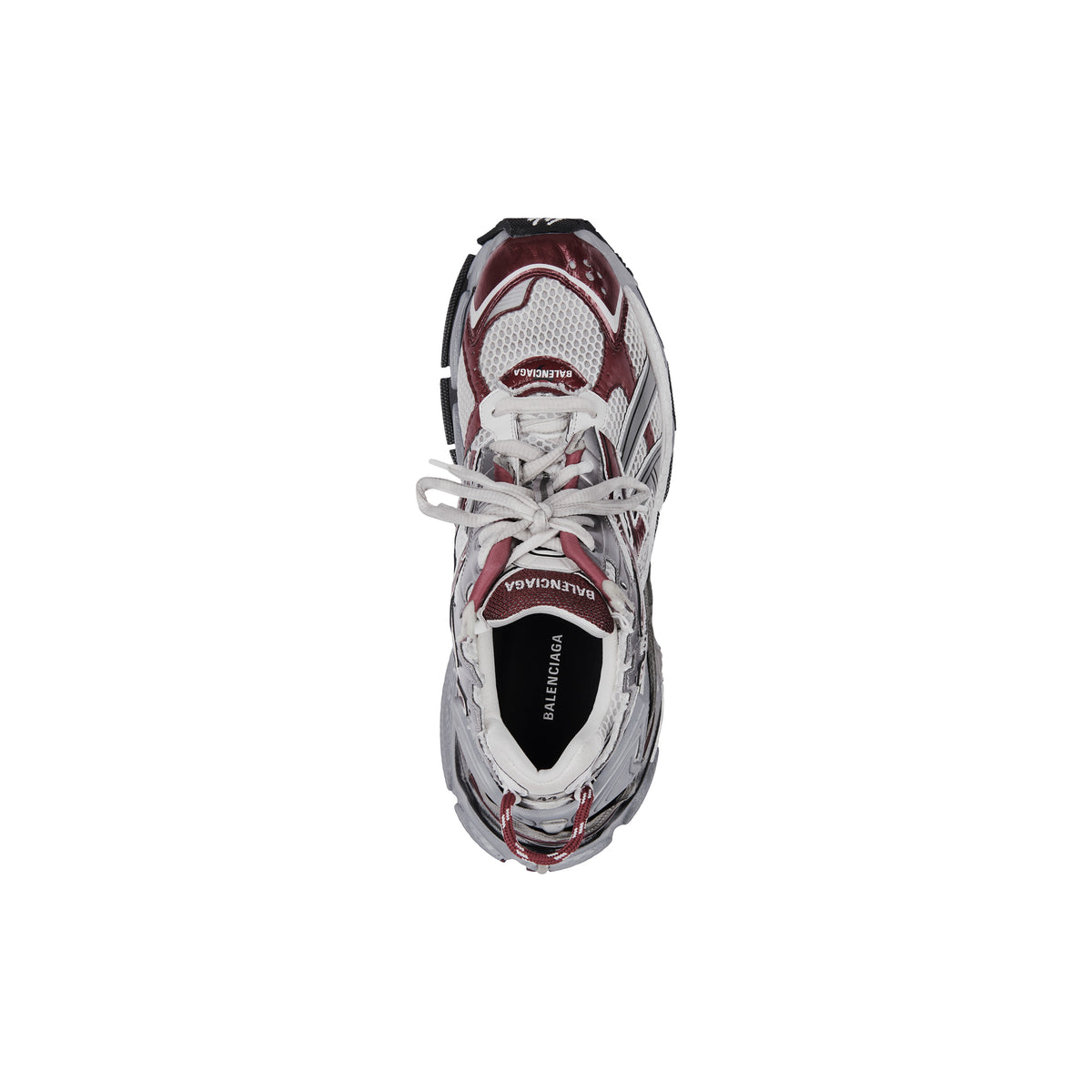 Runner Sneakers - White & Burgundy & Grey