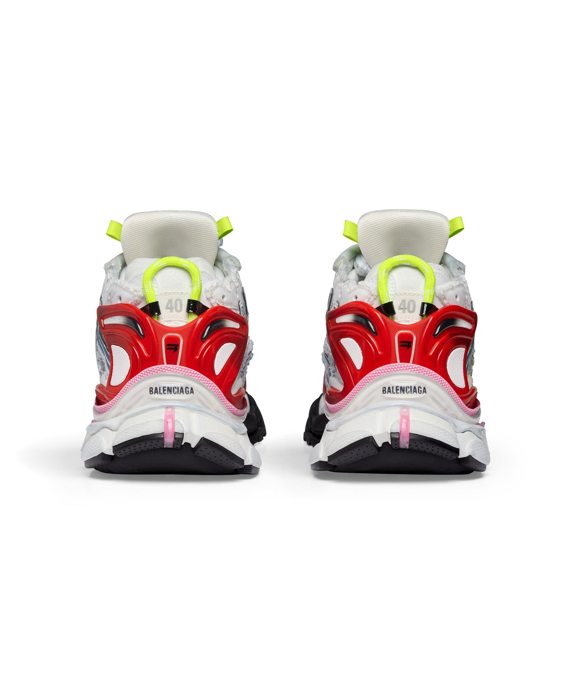 Runner Sneakers - White & Red & Blue & Pink
