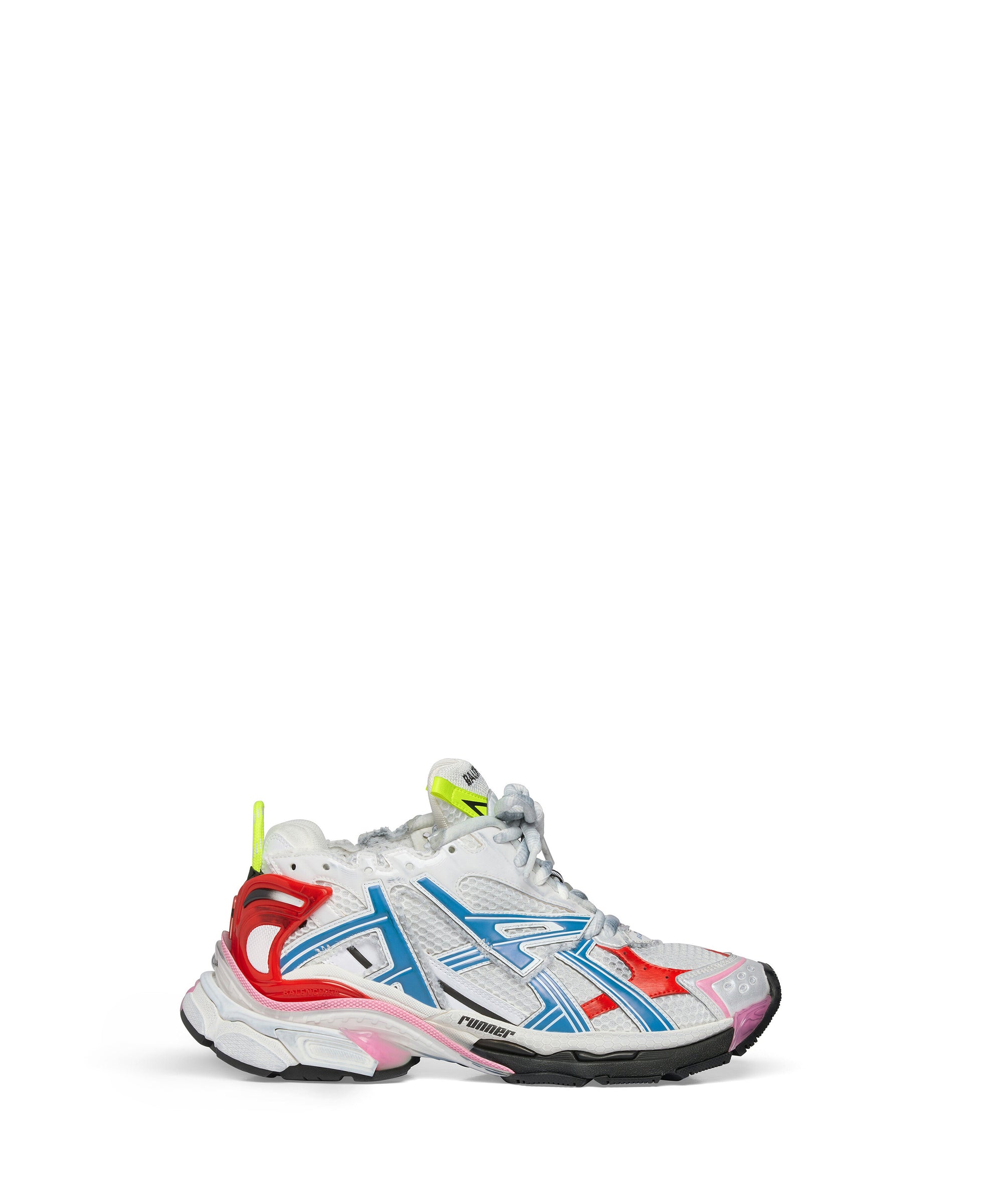 Runner Sneakers - White & Red & Blue & Pink