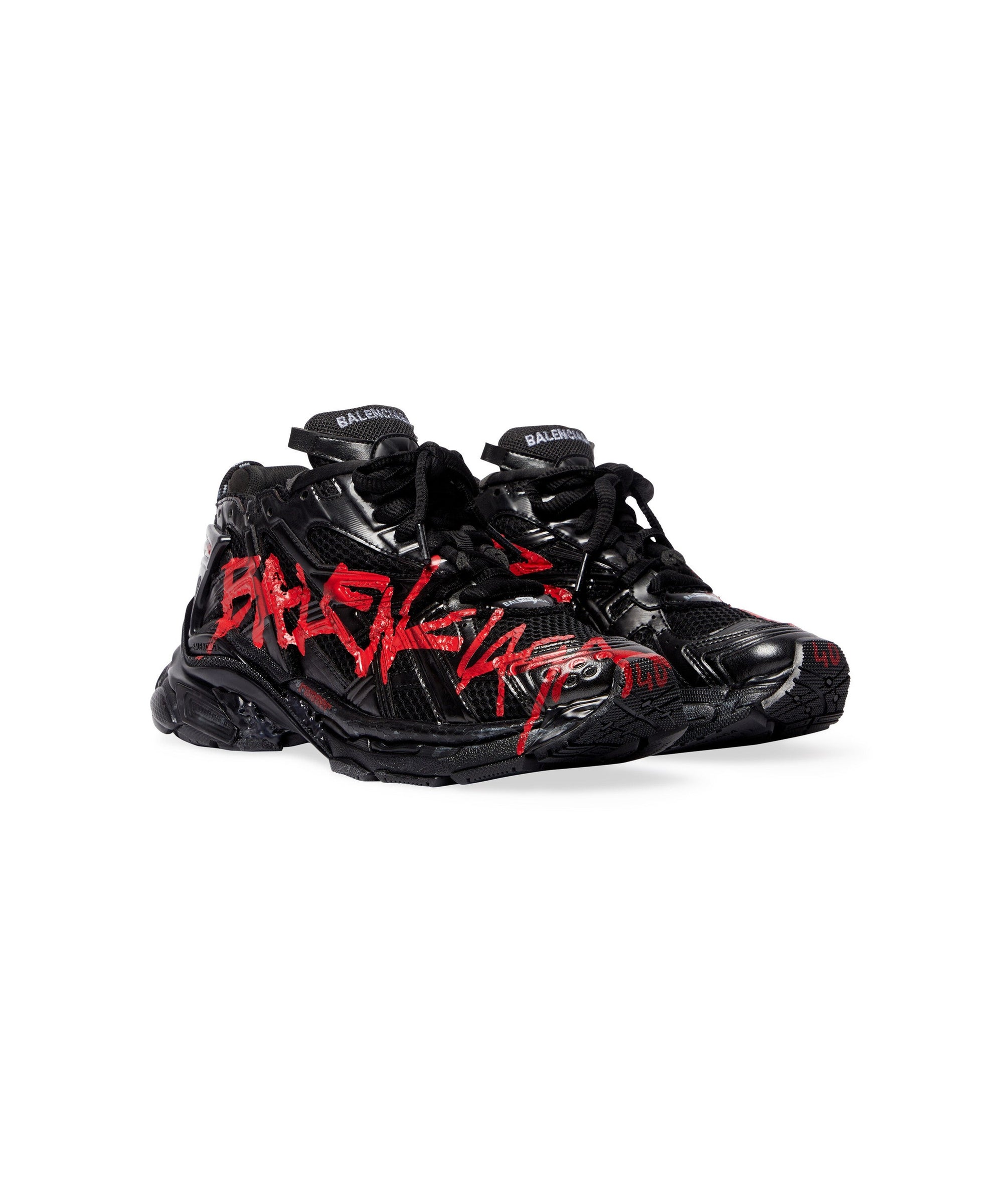 Runner Graffiti Sneakers - Black & Red