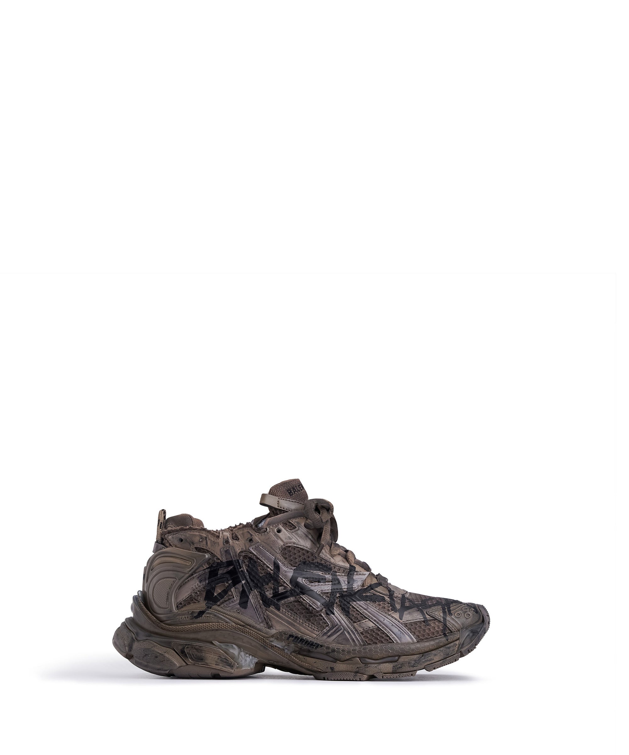 Runner Graffiti Sneakers - Dark Taupe & Black