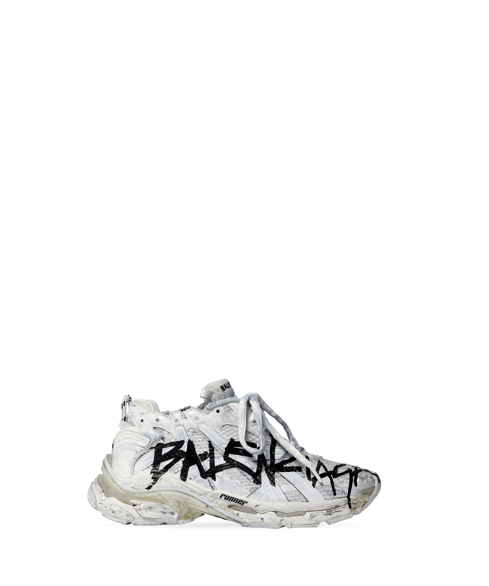 Runner Graffiti Sneakers - White & Black