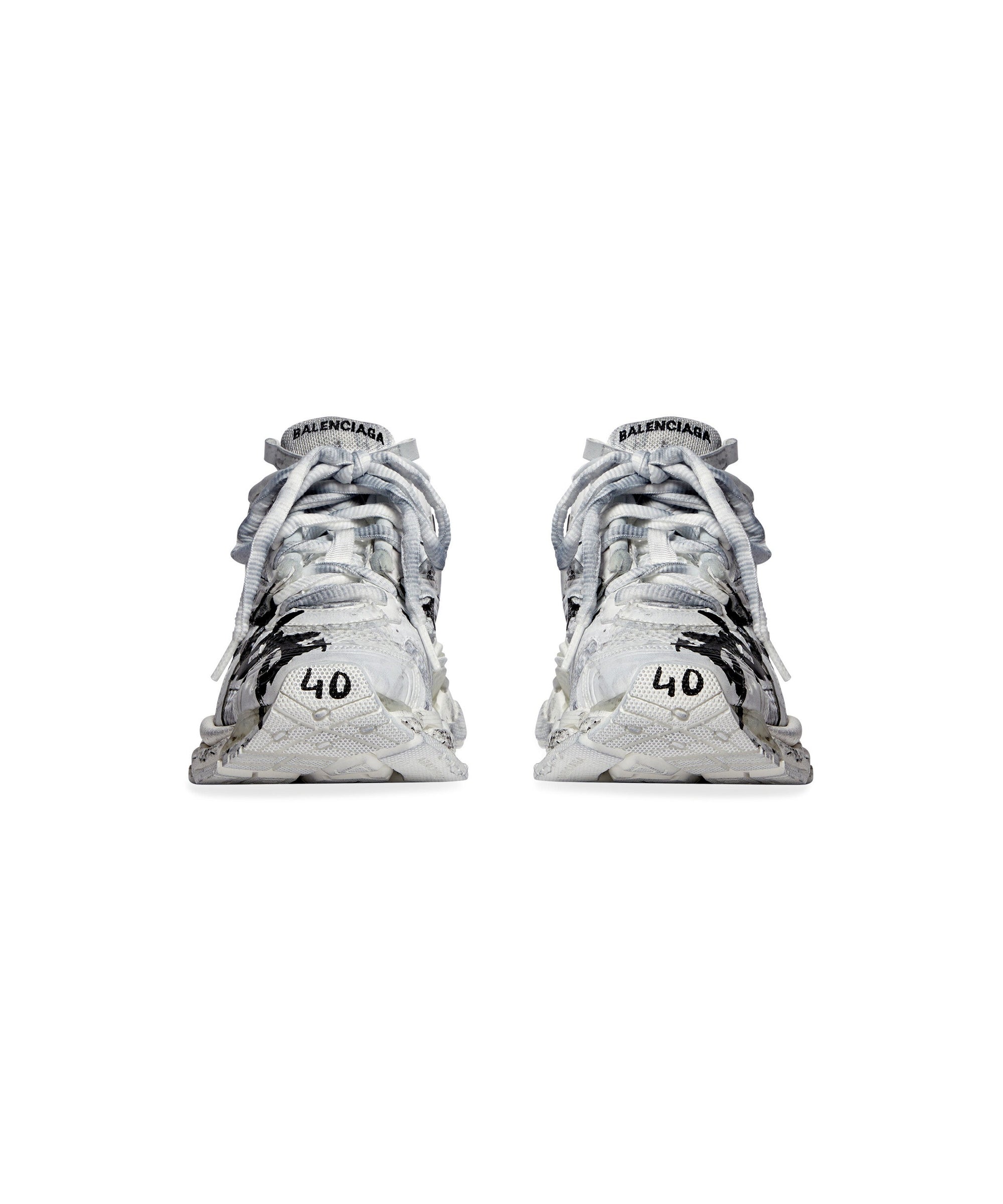 Runner Graffiti Sneakers - White & Black