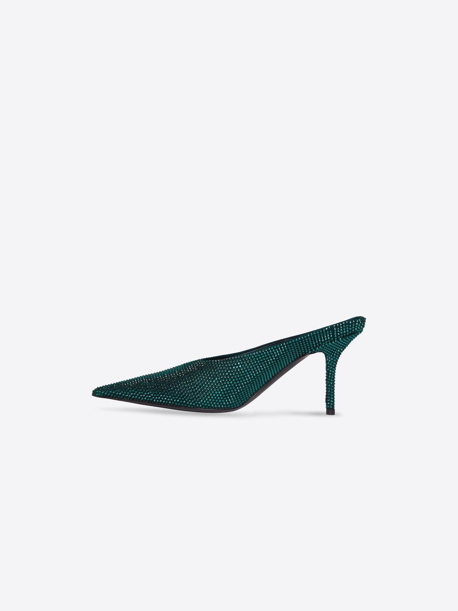 Square Knife with rhinestones dark green bottle 80mm Mules - Dark Green Bottle