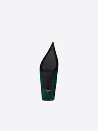 Square Knife with rhinestones dark green bottle 80mm Mules - Dark Green Bottle