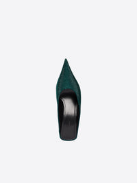 Square Knife with rhinestones dark green bottle 80mm Mules - Dark Green Bottle