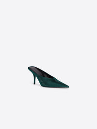 Square Knife with rhinestones dark green bottle 80mm Mules - Dark Green Bottle