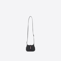 Hacker Mini Hobo Bag In Jacquard Canvas - Black