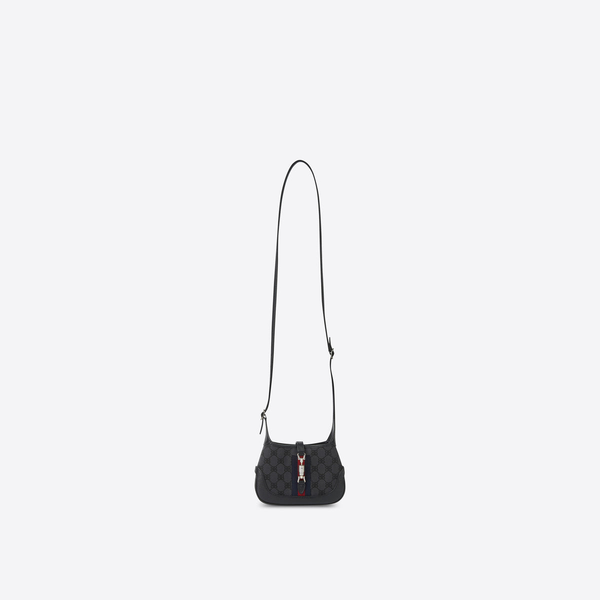 Hacker Mini Hobo Bag In Jacquard Canvas - Black