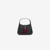 Hacker Mini Hobo Bag In Jacquard Canvas - Black