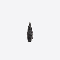 Hacker Mini Hobo Bag In Jacquard Canvas - Black