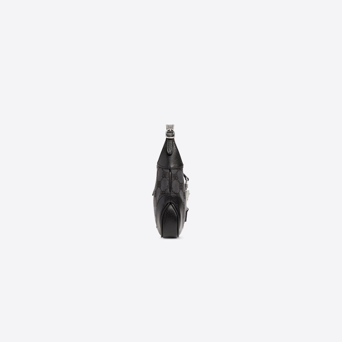 Hacker Mini Hobo Bag In Jacquard Canvas - Black