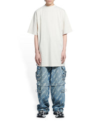 Balenciaga Back Hem Long chalky white & black T-shirt - Chalky White & Black