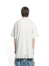 Balenciaga Back Hem Long chalky white & black T-shirt - Chalky White & Black