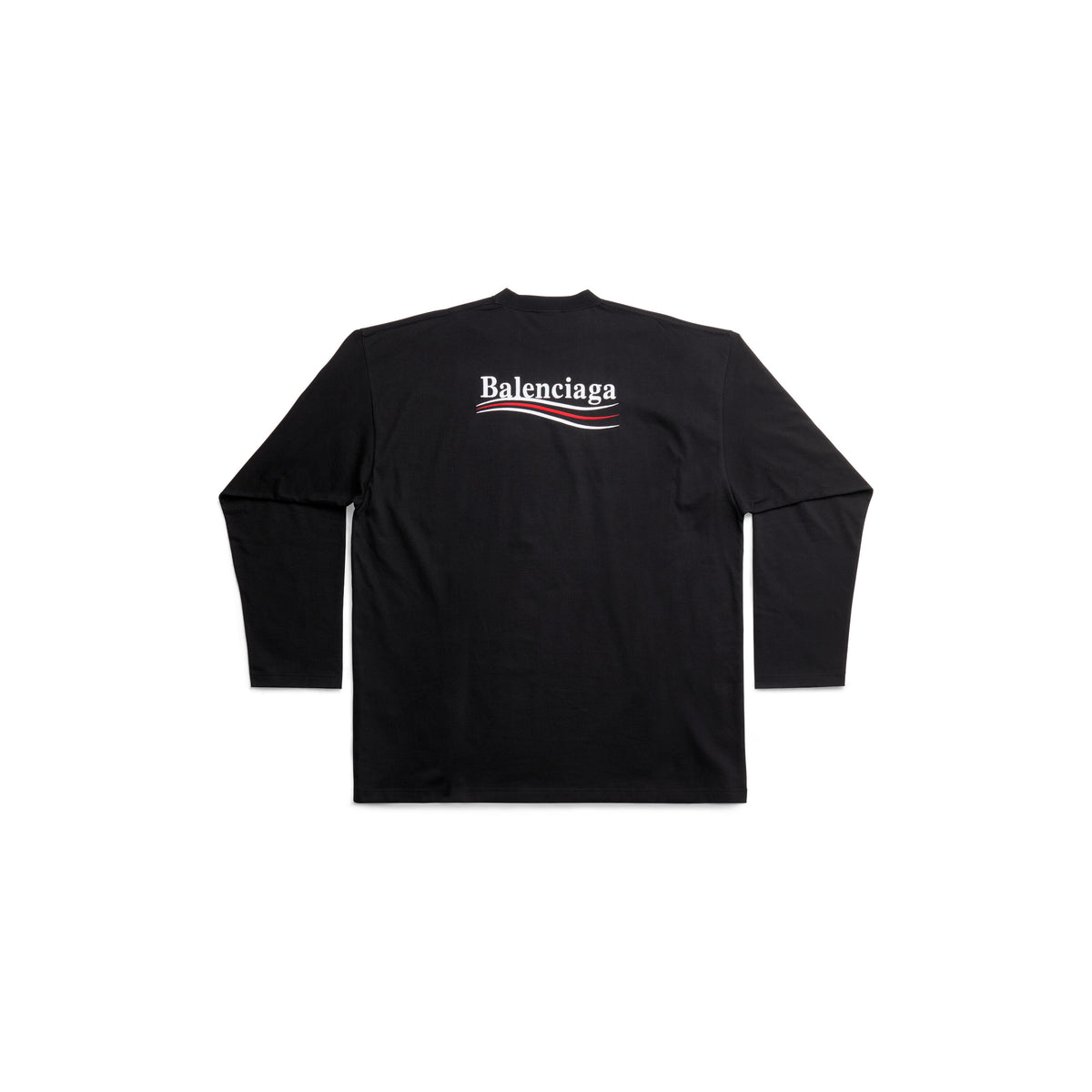 Political Campaign Long Sleeve T-Shirt Oversized - Black & White