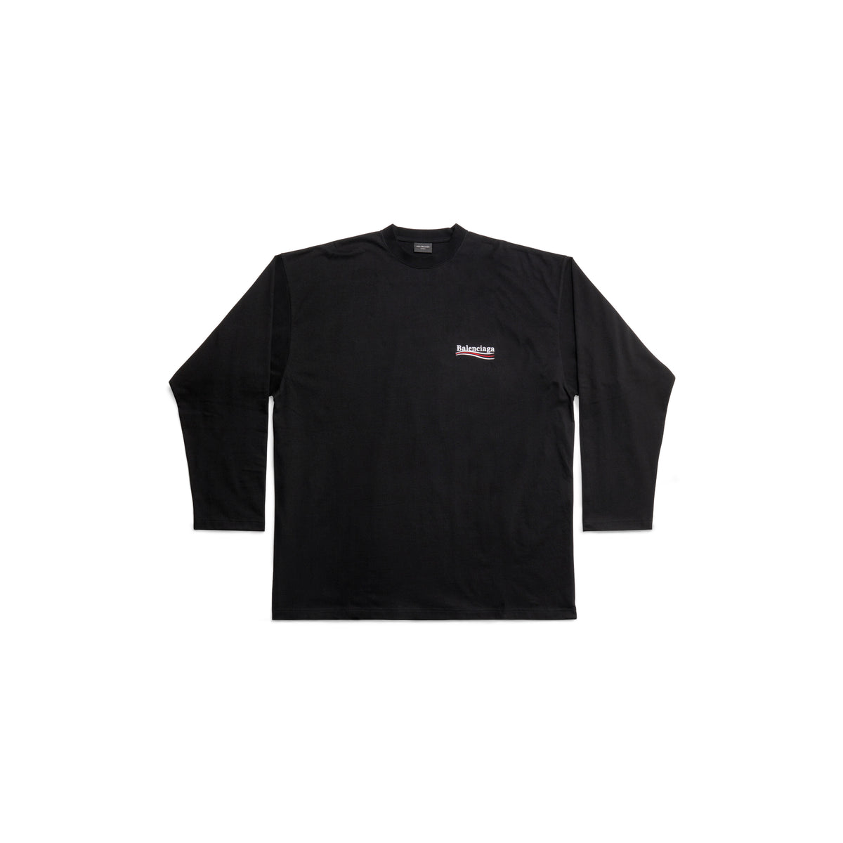 Political Campaign Long Sleeve T-Shirt Oversized - Black & White