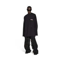 Political Campaign Long Sleeve T-Shirt Oversized - Black & White