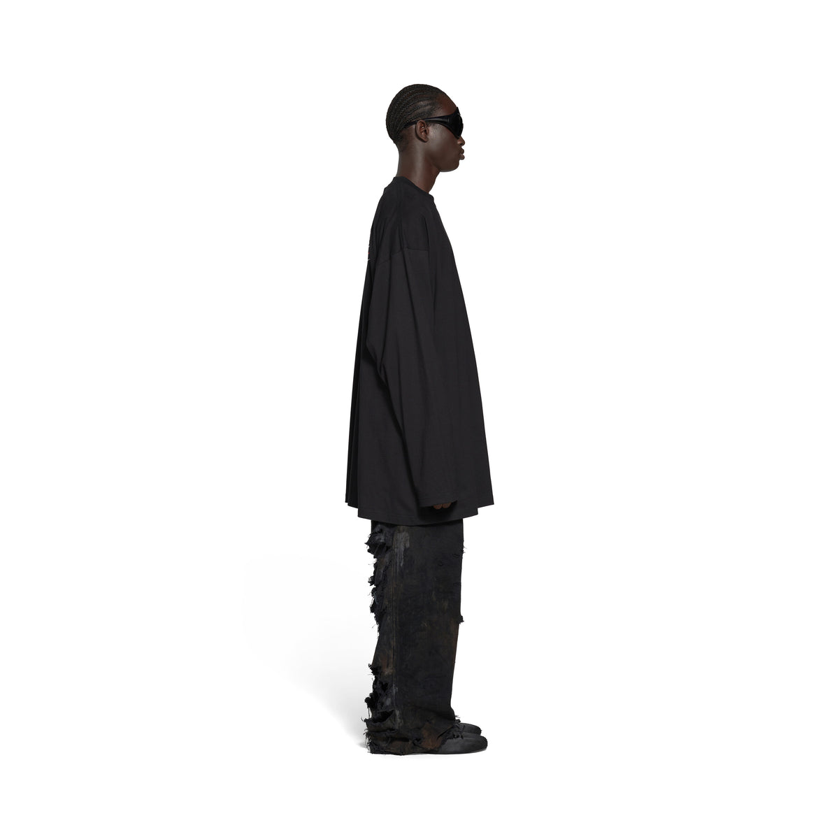 Political Campaign Long Sleeve T-Shirt Oversized - Black & White