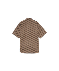 BB Monogram Short Sleeve Shirt - Beige & Brown