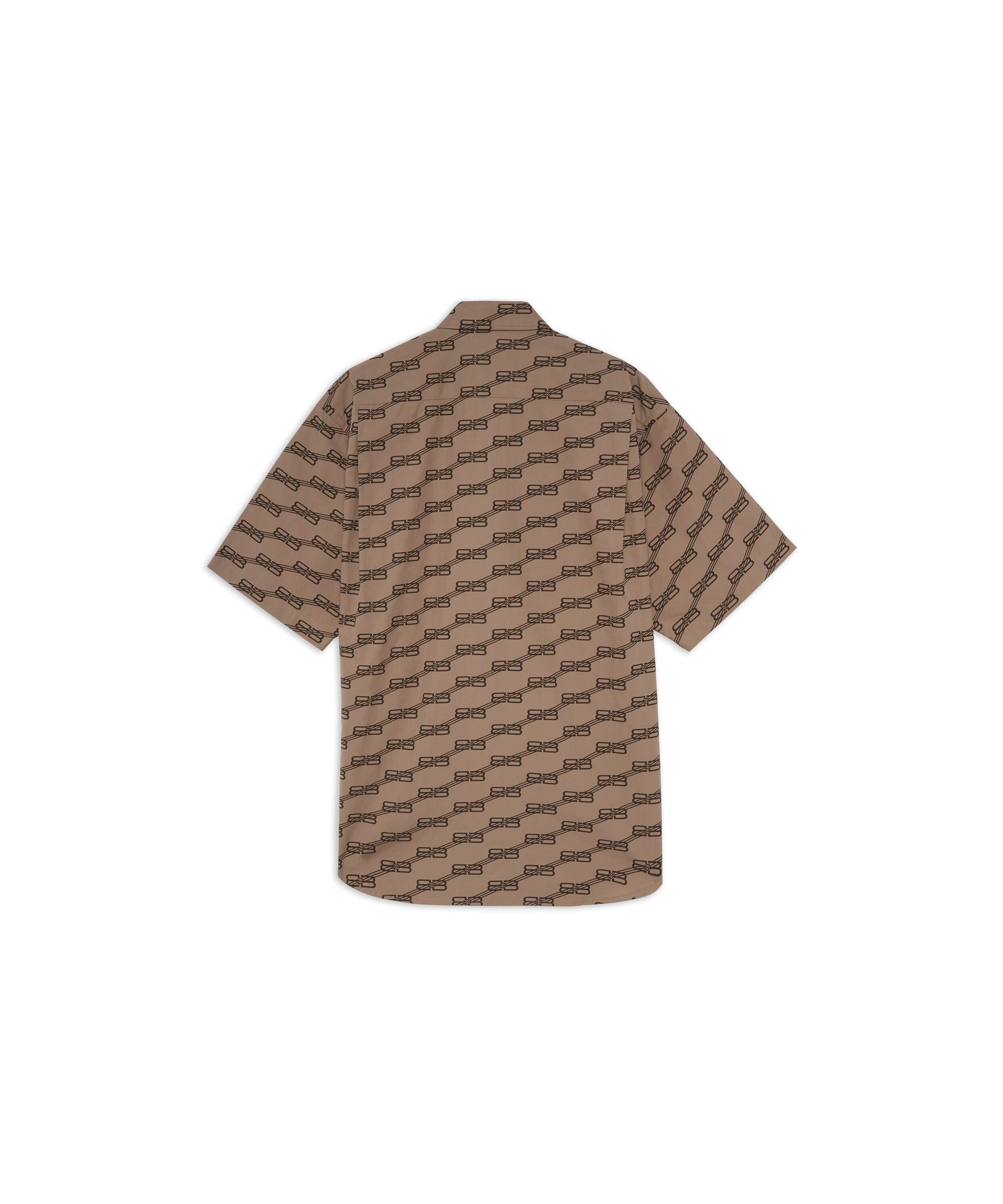 BB Monogram Short Sleeve Shirt - Beige & Brown