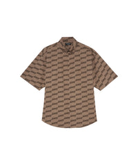 BB Monogram Short Sleeve Shirt - Beige & Brown
