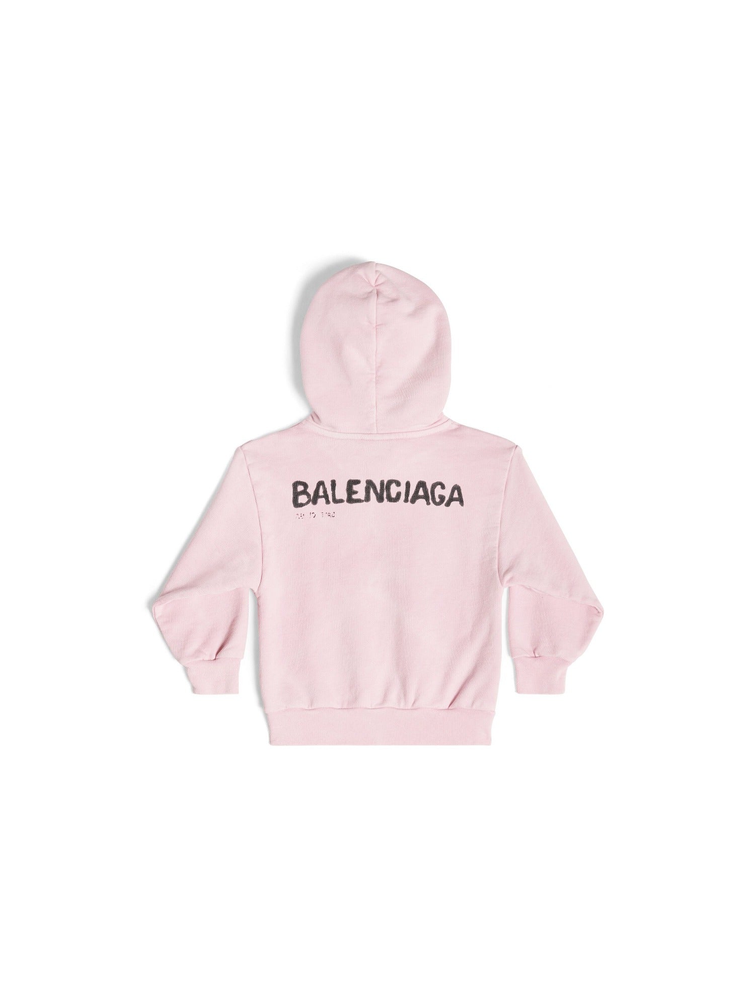 Hand-Drawn Balenciaga faded pink & black Hoodie - Faded Pink & Black