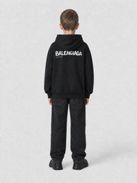Hand-Drawn Balenciaga black & cocoa Hoodie - Black & Cocoa