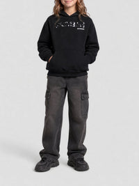 Hand-Drawn Balenciaga black & cocoa Hoodie - Black & Cocoa