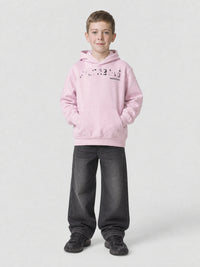 Hand-Drawn Balenciaga faded pink & black Hoodie - Faded Pink & Black