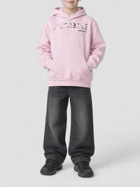 Hand-Drawn Balenciaga faded pink & black Hoodie - Faded Pink & Black