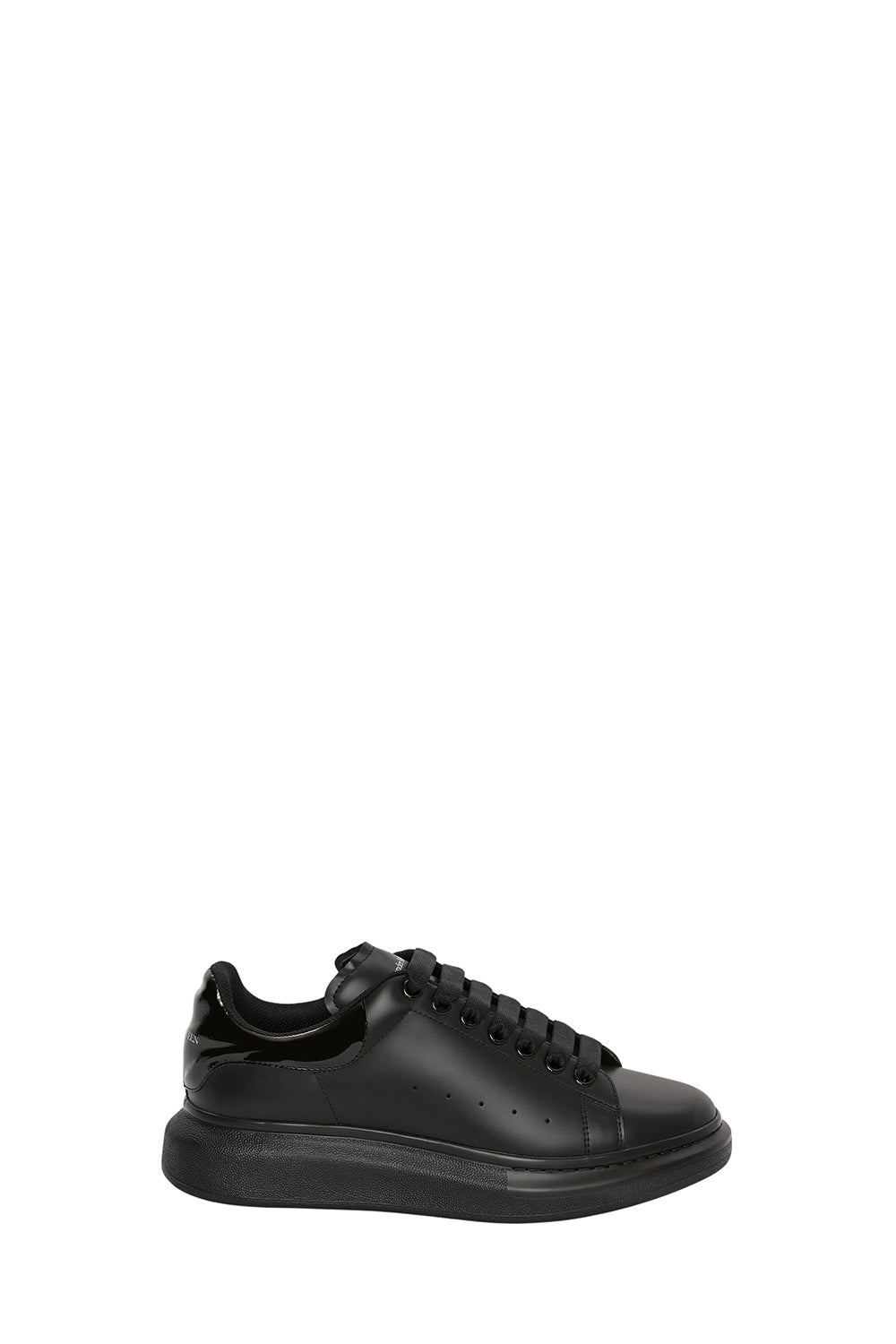 Gloss-Heel Oversized black Sneakers - Black