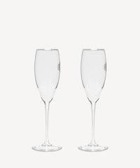 Champagne Glasses Silver - White & Silver